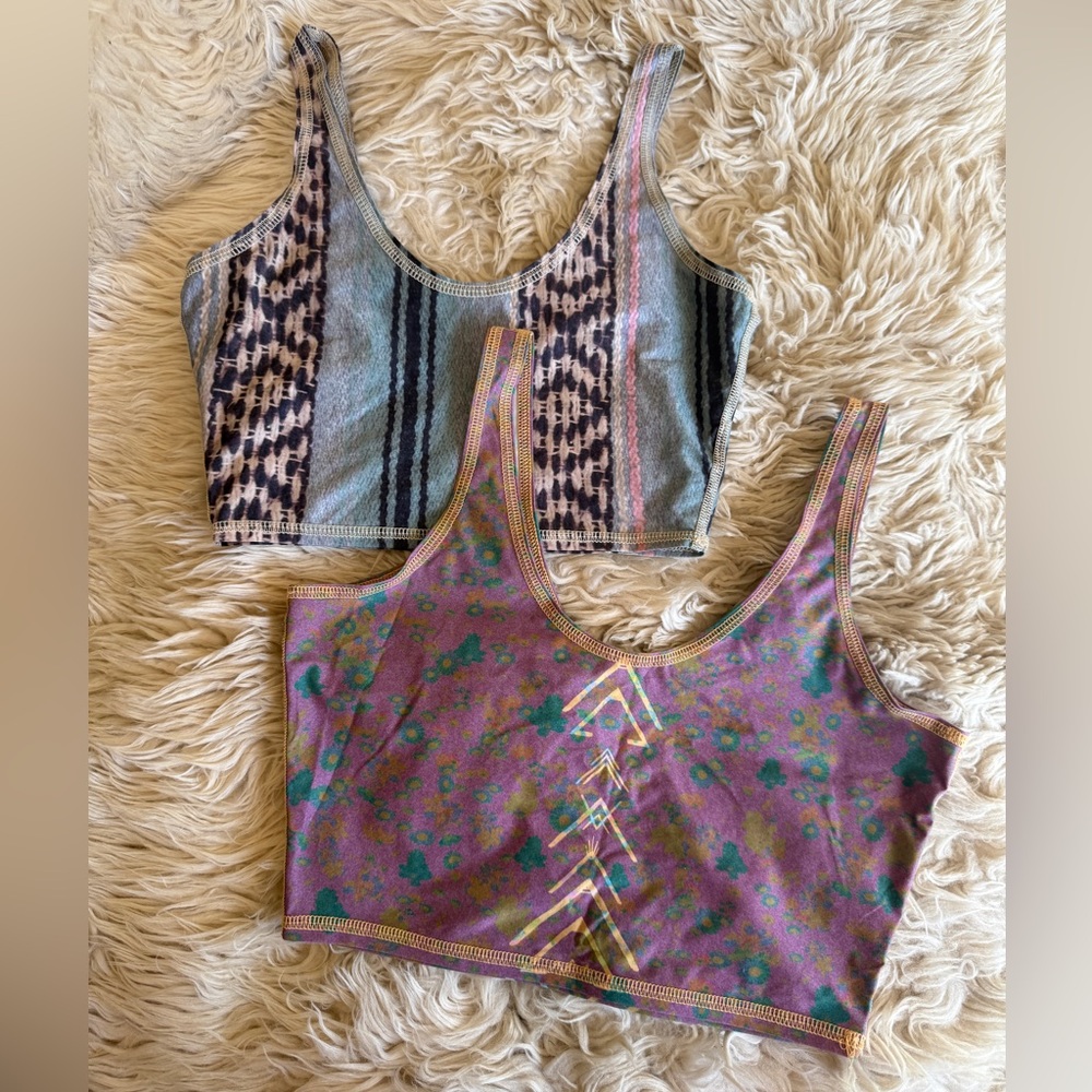 Teeki Stretch Yoga Crop Tops, Size S/M